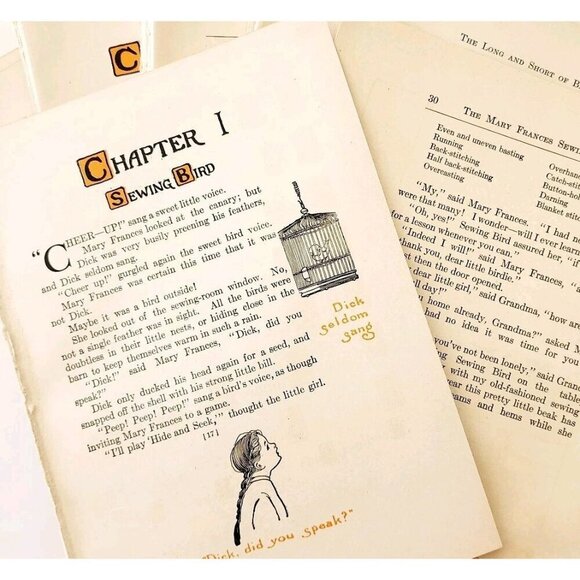 1913 Mary Frances Sewing Pages Ephemera Lot Of 100 Pcs Illustrated Crafts LGDWB1 - Picture 1 of 7